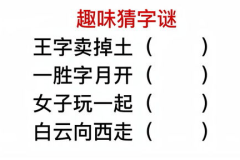 猜字谜最难的,挑战猜字谜之极限难题